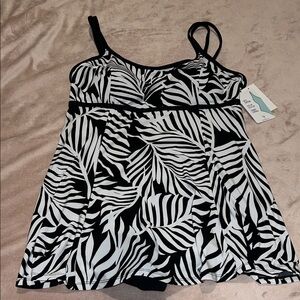Cupshe Zebra Print Black and White Tankini Set